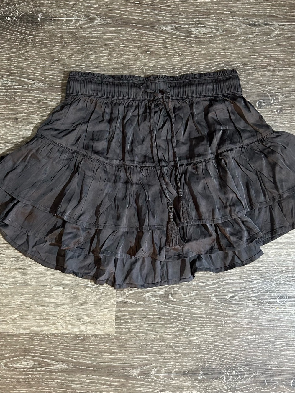 NWT Small Aerie Ruffle Tiered Gray Mini Skirt